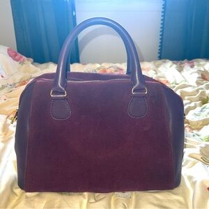 Talbots Burgundy Suede Satchel